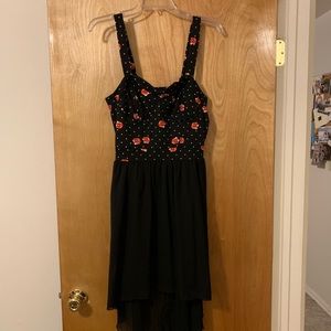 Charlotte Russe Black Floral High-Low Dress Large